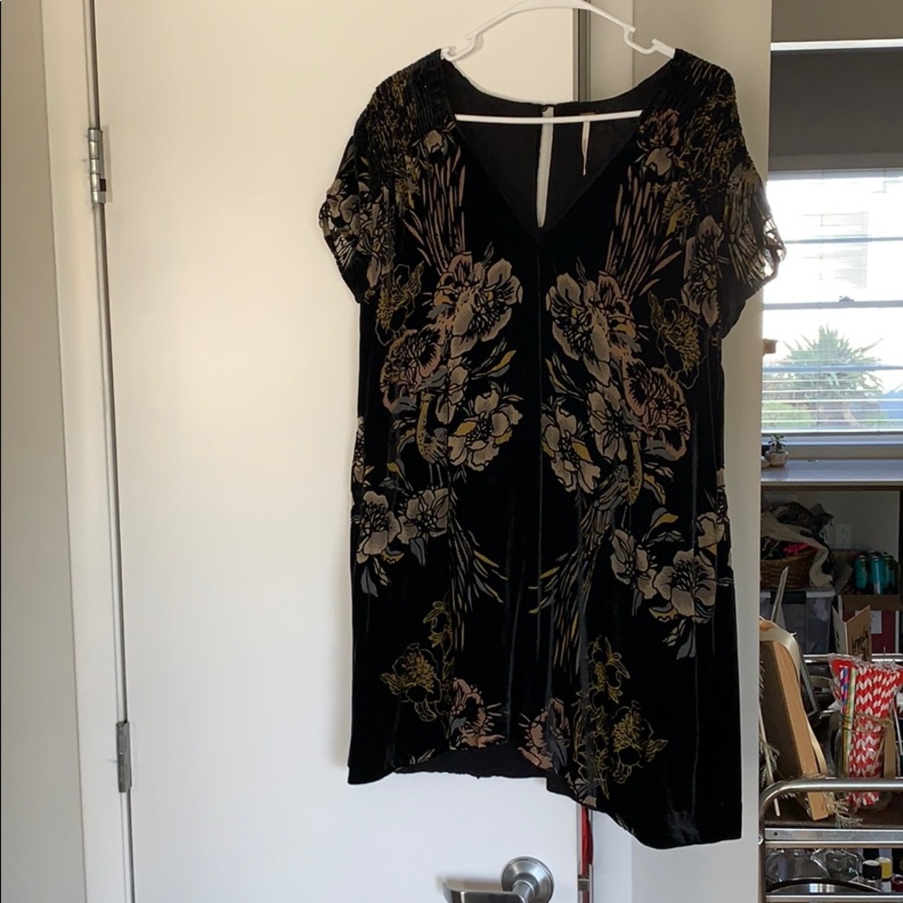 Free people velvet floral print dress